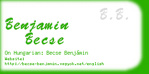 benjamin becse business card